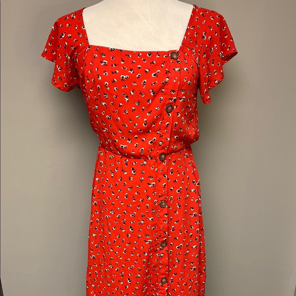 Sienna Sky Red and White Flutter Sleeve Sundress